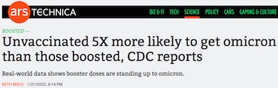 Mole @ Ars Technica: Unvaccinated vs vaccinated and Omicron