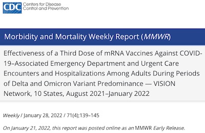 Thompson @ MMWR: Effectiveness of 3rd dose of mRNA vacccines