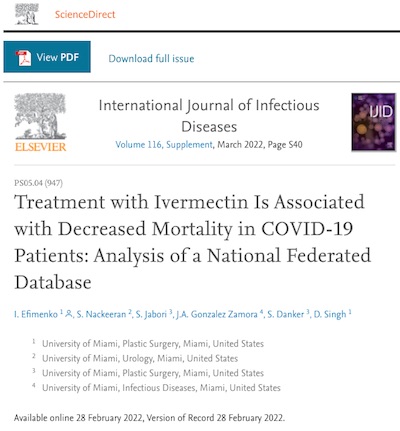 Efimenko, et al. @ IJID: ivermectin vs remdesivid