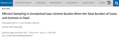 Groenwald & van Smeden @ Epidemiology: Efficient sampling in case-control studies