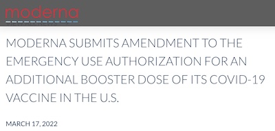 Moderna: submission for US authorization for another booster for all adults
