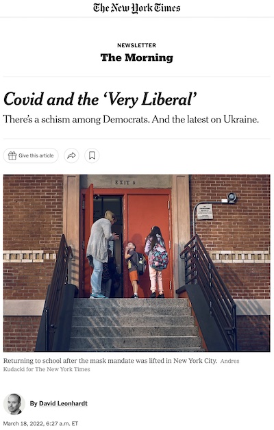 Leonhardt @ NYT: Covid and the 'Very Liberal'