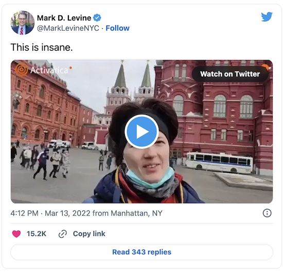 Levine @ Twitter: Russian police kidnapping protestors