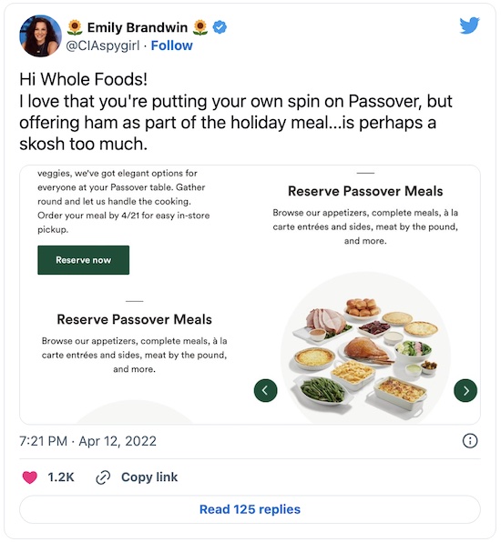 Brandwin @ Twitter: Whole Foods confused about Passover