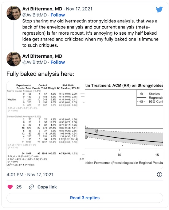 Bitterman @ Twitter: Ivermectin effect explained by worms