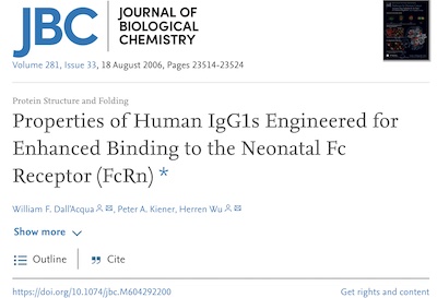 WF Dall'Acqua, et al. @ JBC: Engineering human IgG1s