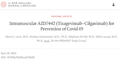 Levin, et al. @ NEJM: Evusheld for prevention of COVID-19