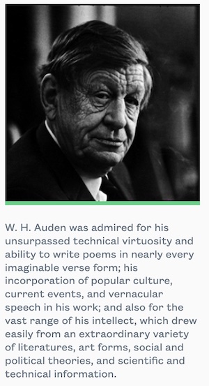 WH Auden bio @ poets.org