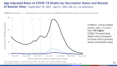 Scobie @ CDC: Death rates by vax status over time, per capita