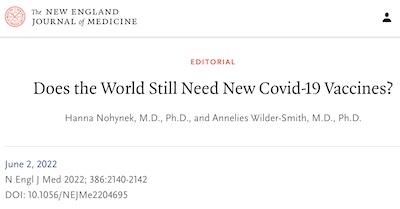 Nohynek, et al. @ NEJM: Does the world still need new COVID-19 vaccines?