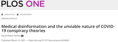 Grimes @ PLoS ONE: Application of model to COVID-19 conspiracy theories