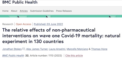 Stokes, et al. @ BMC Pub Health: Efficacy of NPIs on COVI-19 in 130 countries