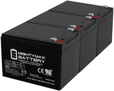 The replacements: 3 MightyMax 12v cells