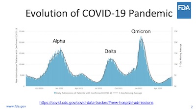 Marks @ VRBPAC: COVID-19 hospitalizations over time