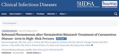 Ranganath, et al. @ CID: COVID-19 rebound with paxlovid