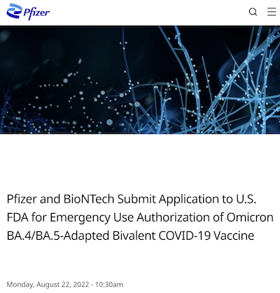 Pfizer & BioNTech: FDA submission of multivalent vaccine for EUA