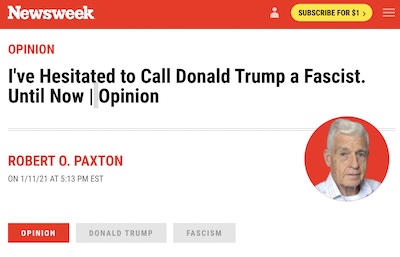 RO Paxton @ Newsweek: Fascism scholar says Trump is fascist