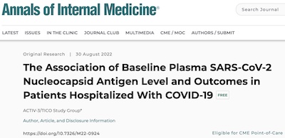 ACTIV-3/TICO Study Group @ AIM: Association of plasma nucleocapsid antigen level and COVID-19 severity