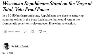 Epstein @ NYT: Republicans in Wisconsin will never lose another election