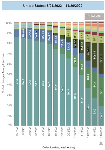CDC Nowcast 2022-Nov: BQ.1 and BQ.1.1 taking over