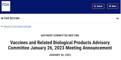 FDA VRBPAC Announcement & Meeting Materials: 2023-Jan-26