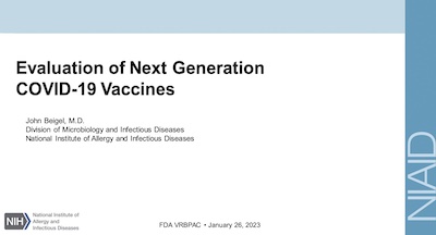 Beigel @ NIH: Evaluation of next-generation COVID-19 vaccines