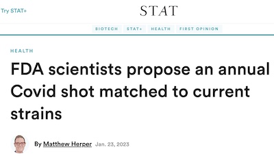 Herper @ STAT News: FDA proposal for annual COVID-19 boosters