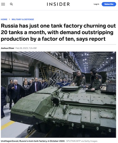 Zitser @ BI: Russia produces 20 tanks/month