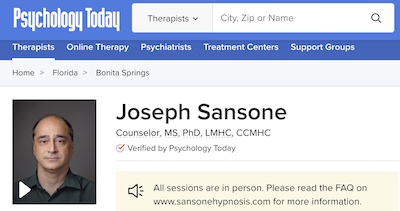 Psychology Today: Credentials of Joseph Sansone