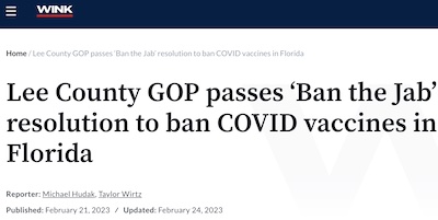 Hudak & Wirtz @ WINK News: Lee County GOP resolution to ban COVID-19 vaccines