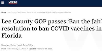 Hudak & Wirtz @ WINK News: Lee County GOP resolution to ban COVID-19 vaccines