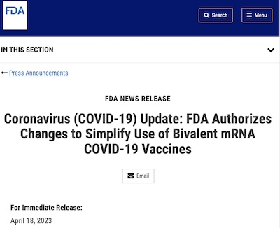 FDA News Release: Authorizing a bivalent booster