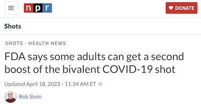 Stein @ NPR: FDA says some adults can get another bivalent boost