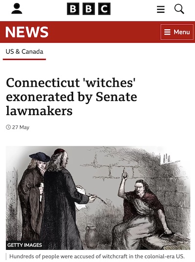 Debusmann @ BBC: Connecticut witch exoneration