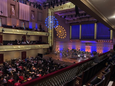 Symphony Hall 2023-Jun-08: Stage view, before starting