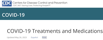 Staff @ US CDC: COVID-19 treatments & medications