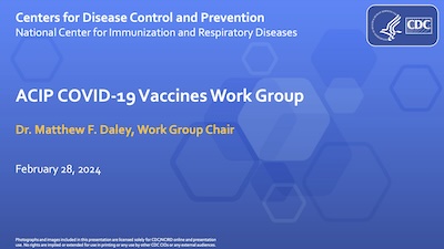 M Daley, CDC: Introduction to the Meeting