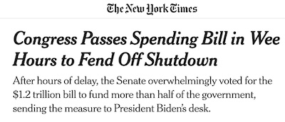 Edmondson @ NYT: Congress passes budget, 6mo into fiscal year