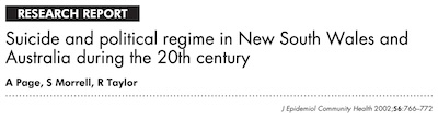 Page, et al. @ Jnl Epidemiol Comm Health: Suicide and state-level political regimes in Australia