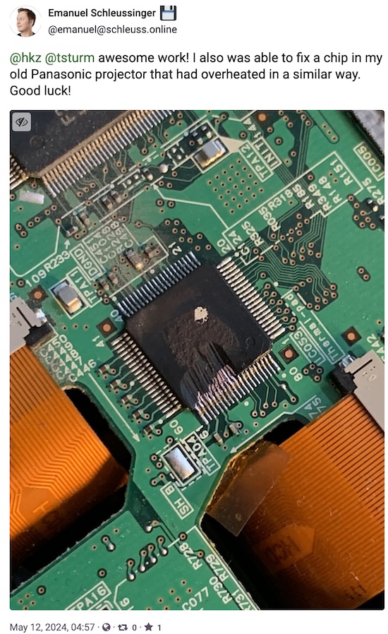 Schleussinger @ Mastodon: ALSO soldering INSIDE a chip