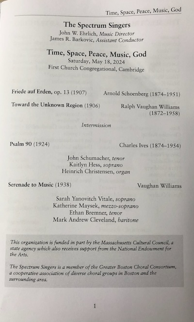 The program for the evening