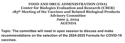VRBPAC Meeting on COVID-19 Booster Composition, 2024-Jun-05 AGENDA