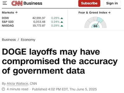 Wallace @ CNN: DOGE corrupted US government databases