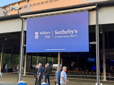 Tanglewood: pre-concert advertisement for Sotheby's real estate; we are DEFINITELY guests of the upper class!