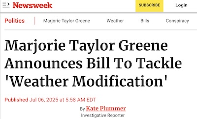 Plummer @ Newsweek: MTG wants to outlaw 'weather modification'