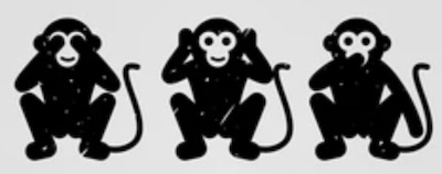 3 monkeys with a somewhat inadequate grasp of morality
