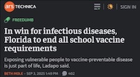 Mole @ Ars Technica: Florida surgeon general calls for end to vaccines, preventable disease is 'just part of life' Mole @ Ars Technica: Florida surgeon general calls for end to vaccines, preventable disease is 'just part of life'