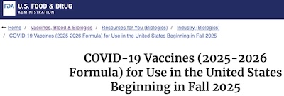 FDA Staff: strains for 2025-2026 will be JN.1 lineage, 'preferably' the LP.8.1 strain