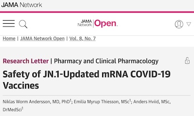Andersson, et al. @ JAMA Network Open: Safety of JN.1 mRNA vaccines