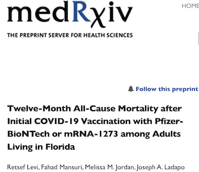 Levi, _et al._ @ medRχiv: mRNA vaccination all-cause mortality in Florida